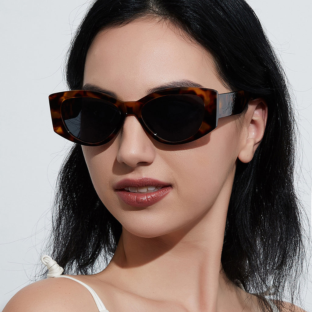 Amber Tortoise Rectangle Sunglasses for Women