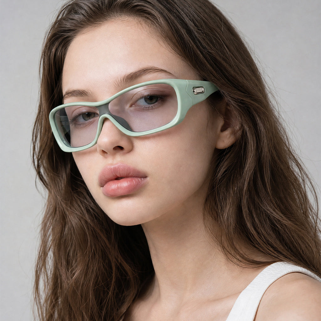 Mint Green Sport Wraparound Sunglasses