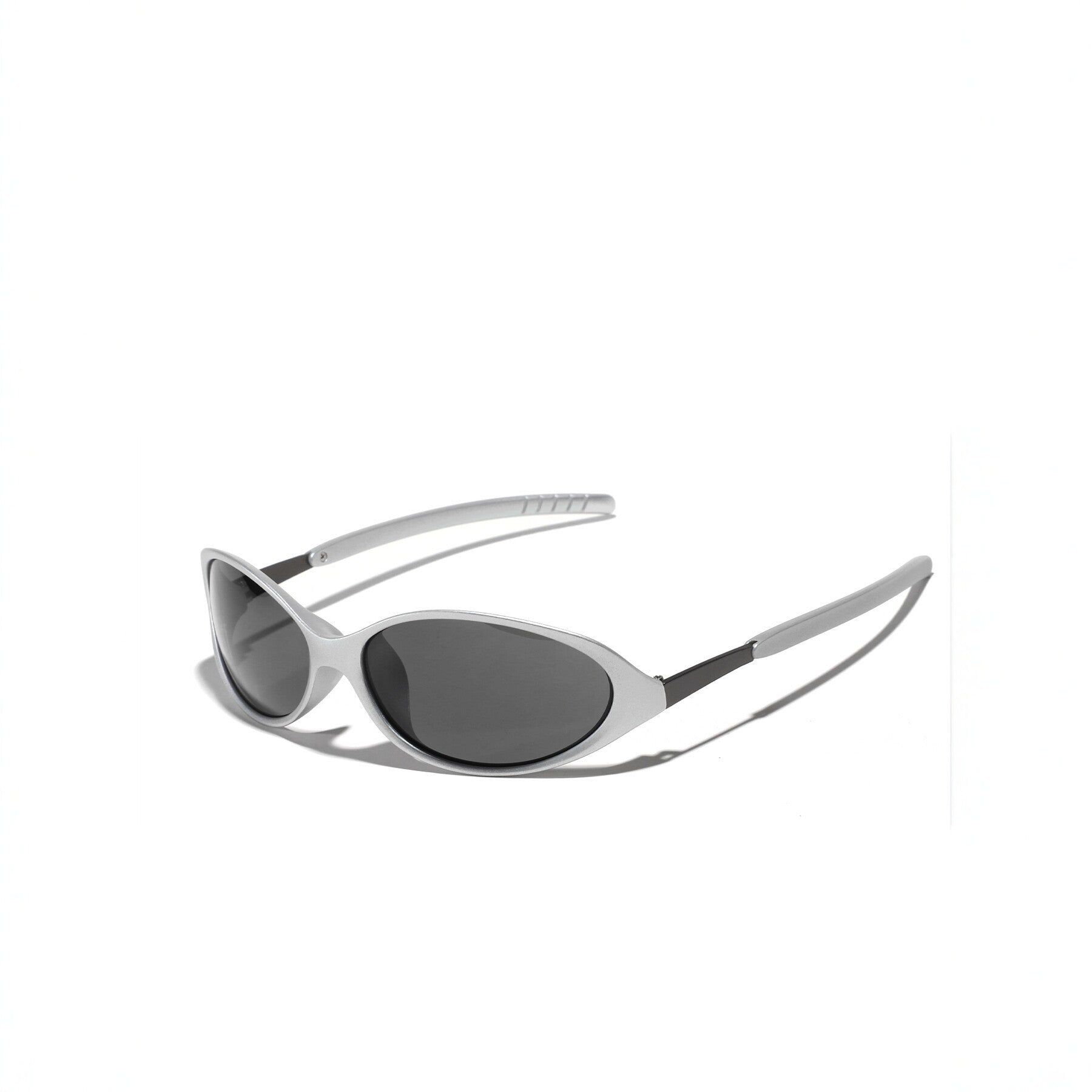 Silver Futuristic Oval Sunglasses for Men and Women