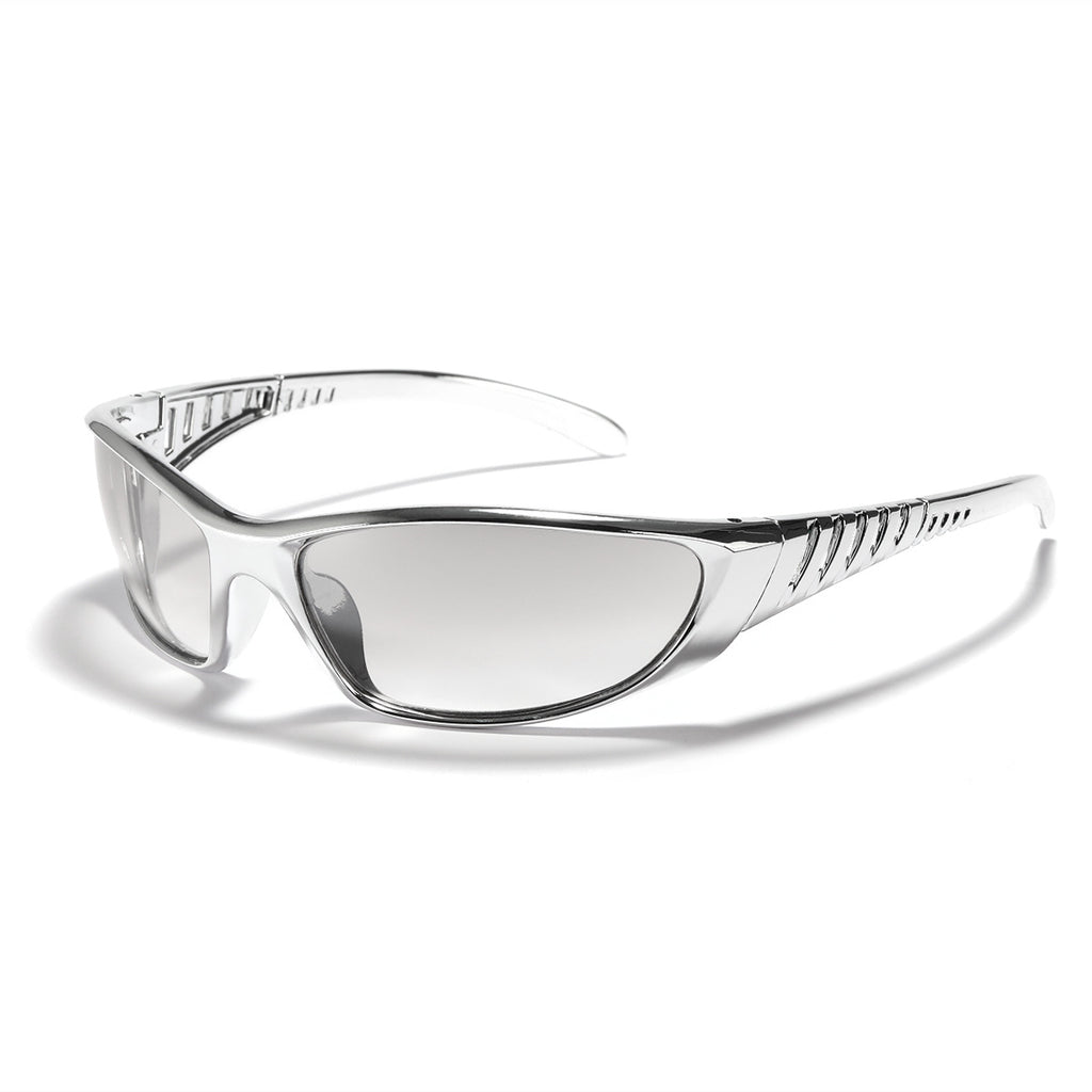 Silver Y2K Wraparound Sunglasses for Women