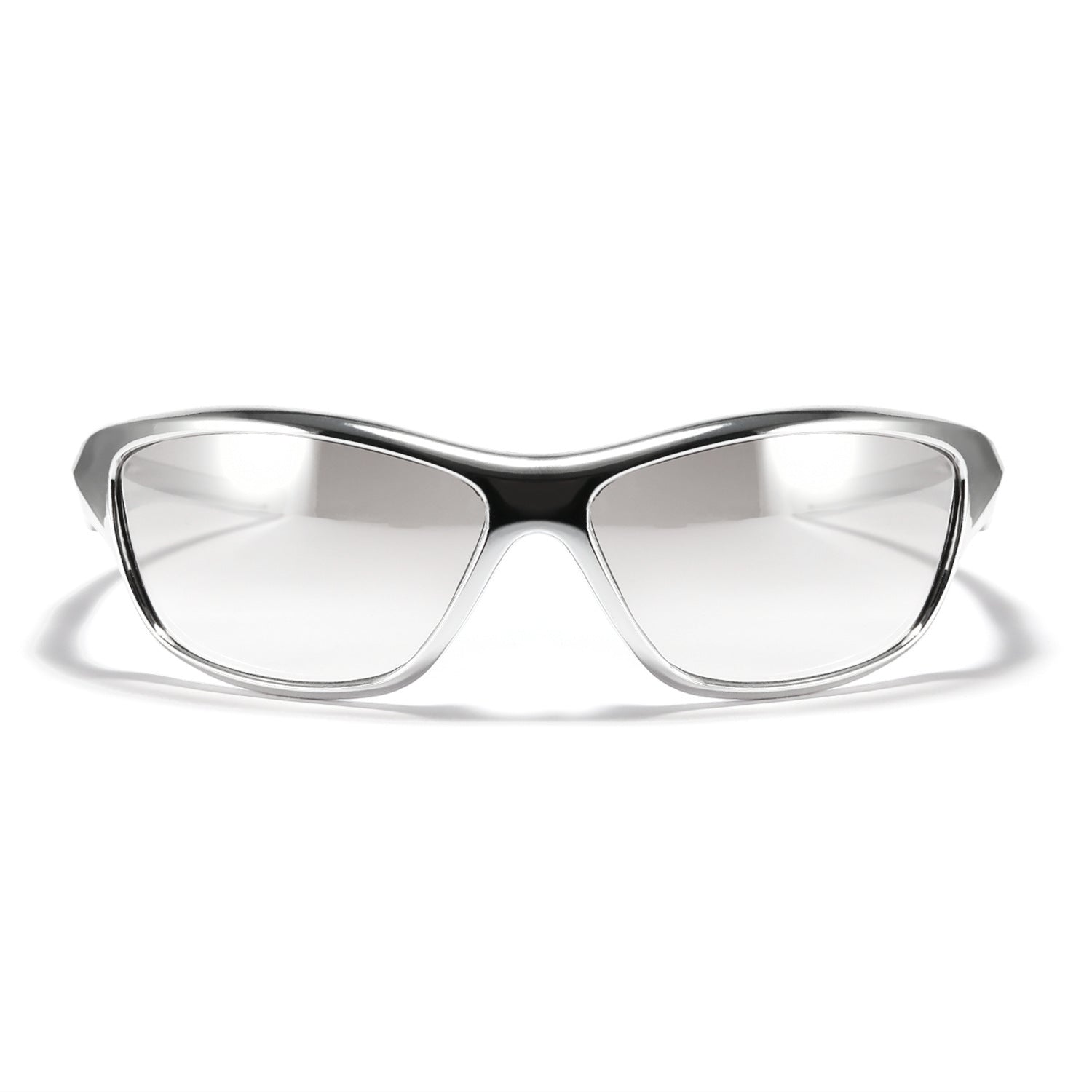 Silver Sport Wrap Sunglasses with Dark Lenses